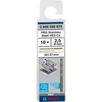 graztas 30 mm - Grąžtas metalui Bosch HSS-Co; DIN 338; 2,5x57 mm; 10 vnt. - 3 nuotrauka