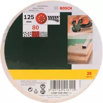 slifavimo popierius 125 - Šlifavimo lapas Bosch, Ø 12.5 cm, 25 vnt. - 2 nuotrauka