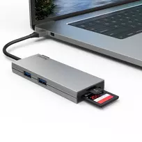 micro sd usb - Šakotuvas Hama USB-C - 2xUSB-A/USB-C/HDMI/SD/Micro SD Prekė - 00200110 - 2 nuotrauka