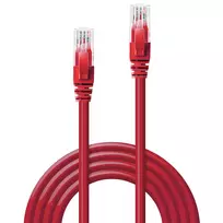 tinklo kabeliai utp cat 6 - Lindy Cat.6 U/UTP PVC Network Cable 0.3m Red - 2 nuotrauka