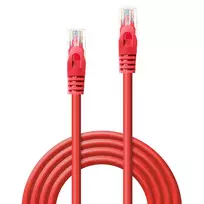 kabelis utp cat6e 50m - Lindy Cat.6 U/UTP Network Cable 0.5m Red - 2 nuotrauka