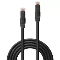 utp kabelis juodas - Lindy Cat.6 U/UTP LSZH Network Cable 0.5m Black - 2 nuotrauka