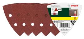 80 slifavimo padas - Šlifavimo lapas Bosch, 80, 9.3 cm x 9.3 cm, 25 vnt. - 2 nuotrauka