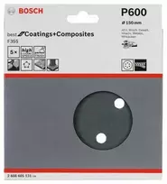 slifavimo diskai 150 - Šlifavimo diskas Bosch PEXGEX; 150 mm; K600; 5 vnt. - 2 nuotrauka
