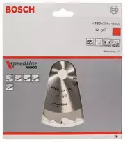 pjuklo diskas 160 - Pjovimo diskas medienai Bosch SPEEDLINE WOOD; 160x2,4x16,0 mm; Z12; 15° - 3 nuotrauka