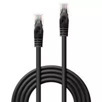 utp kabelis juodas - Lindy Cat.6 U/UTP Network Cable 5m Black - 2 nuotrauka