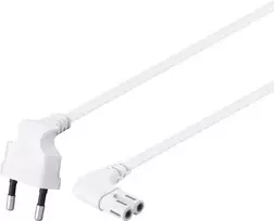 euro c7 - Goobay - Euro power cable 2-pin - angled 90 degrees - baltas - 2 m - 4 nuotrauka