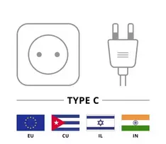 euro c7 - Goobay - Euro power cable 2-pin - angled 90 degrees - baltas - 2 m - 5 nuotrauka