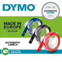 plastikine juosta - Dymo 3D Juostelė mechaniniam etikečių spausdintuvui 9mm x 3m raudona - 3 nuotrauka