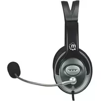 nerudijancio plieno lankstai - MANHATTAN Classic Stereo Headset Black/ Silver - 3 nuotrauka
