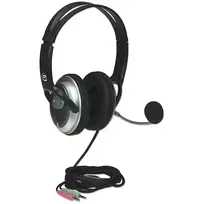 nerudijancio plieno lankstai - MANHATTAN Classic Stereo Headset Black/ Silver - 4 nuotrauka
