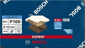slifavimo popierius 125 - Šlifavimo popierius Bosch 2608900911; 125 mm; K100; 50 vnt. - 2 nuotrauka
