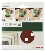 slifavimo diskai 150 - Šlifavimo popierius Bosch 2609256A32; 150 mm; K120 - 2 nuotrauka
