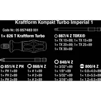 wera kraftform kompakt - Atsuktuvo rankena Wera Kraftform Kompakt Turbo Imperial 1   sukimo antgaliai - 3 nuotrauka