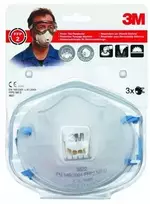 3m kaukes - Respiratorius, su vožtuvu 3M 8822C3, 3 vnt - 3 nuotrauka