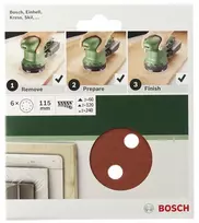 slifavimo disku rinkinys - Šlifavimo popierius Bosch 2609256A26; 125 mm; K180; 5 vnt. - 2 nuotrauka