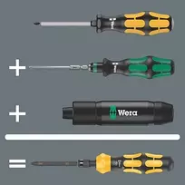 wera kraftform kompakt - Smūginis atsuktuvas Wera Kraftform Kompakt 900 Imperial Set 1 + sukimo antgaliai - 5 nuotrauka