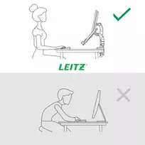 dvieju monitorius stovas - Leitz Ergo dual monitoriaus ir nešiojamojo kompiuterio laikiklis Grå (Gray) ,  65380085 - 3 nuotrauka