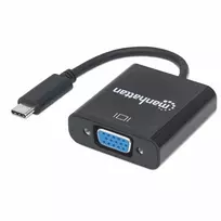 vga kabelis - Manhattan 151771 kabelių sąsaja / invertavimo adapteris USB-C VGA Juoda - 5 nuotrauka