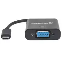 vga kabelis - Manhattan 151771 kabelių sąsaja / invertavimo adapteris USB-C VGA Juoda - 6 nuotrauka