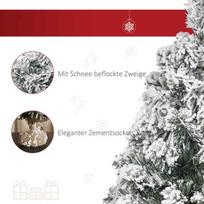 cementine - HOMCOM Mini dirbtinė Kalėdinė eglutė 60 cm su sniegu, 67 šakelės, cemento pagrindas, skirta vidaus patalpoms/biurui - 4 nuotrauka