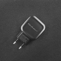 usb pakrovejas 2 - Qoltec Adapter USB x3 / Euro plug Black - 2 nuotrauka