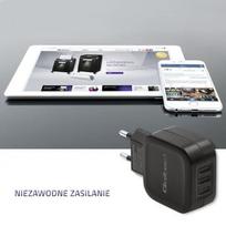 usb pakrovejas 2 - Qoltec Adapter USB x3 / Euro plug Black - 4 nuotrauka