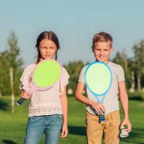 vaikiskos raketes badmintono - Malplay vaikiška mini badmintono raketė su kamuoliukų rinkiniu - 12 nuotrauka
