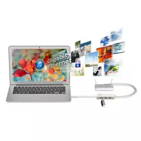 usb ethernet adapteris - J5Create J5Sukurkite USB-C DAUGIAU ADAPTER GIGABIT / ETHERNET / USB 3.1 HUB - 3 nuotrauka