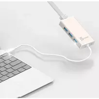 usb ethernet adapteris - J5Create J5Sukurkite USB-C DAUGIAU ADAPTER GIGABIT / ETHERNET / USB 3.1 HUB - 4 nuotrauka