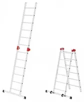 pastoliai - Hailo G60 mobilūs pastoliai, aliuminiai, 2 x 12 pakopų (Pilka) - 3 nuotrauka
