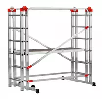pastoliai - Hailo G60 mobilūs pastoliai, aliuminiai, 2 x 12 pakopų (Pilka) - 4 nuotrauka