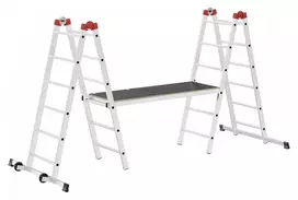 pastoliai - Hailo G60 mobilūs pastoliai, aliuminiai, 2 x 12 pakopų (Pilka) - 5 nuotrauka