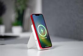 10000mah power bank - Forcell F-Energy MagStand F10K2 10000mAh, 20W, MagSafe, baltas - 5 nuotrauka