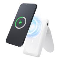 10000mah power bank - Forcell F-Energy MagStand F10K2 10000mAh, 20W, MagSafe, baltas - 13 nuotrauka