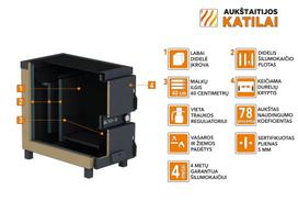 kieto kuro katilas virykle - Kieto kuro katilas-viryklė, AKT Ignis D, 15 kW - 4 nuotrauka