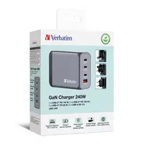 3 usb port charger - Verbatim GNC-240 GaN Įkroviklis 240W 3xUSB-C, 1xUSB-A Juodas (Black) - 5 nuotrauka