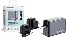 3 usb port charger - Verbatim GNC-240 GaN Įkroviklis 240W 3xUSB-C, 1xUSB-A Juodas (Black) - 6 nuotrauka