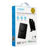 5000 mah powerbank - Veger Wallet Tracker X5 W0582, 5000mAh, 20W, juodas (black) - 4 nuotrauka