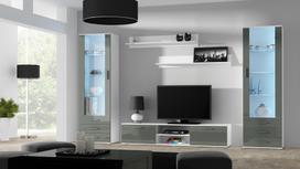 tv stand - Cama Meble Soho 180 TV Stand White/Grey Gloss - 4 nuotrauka