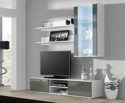 tv stand - Cama Meble Soho 180 TV Stand White/Grey Gloss - 5 nuotrauka