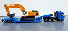 modeliukai 1 87 - Siku Heavy Haulage Transporter With Flat-Bed Trailer 1847 - 2 nuotrauka