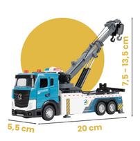 su kranu - Malplay žaislinis sunkvežimis vilkikas su kranu, šviesa ir garsas, 20 cm - 10 nuotrauka