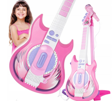gitara - Vaikiška gitara su mikrofonu ant stovo - 3 nuotrauka