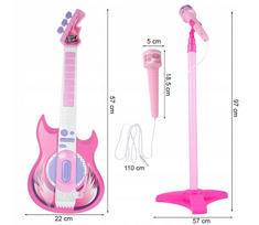 gitara - Vaikiška gitara su mikrofonu ant stovo - 5 nuotrauka