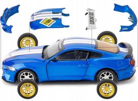 ford mustang modeliukai - Jokomisiada metalinių automobilių rinkinys TUNING licencijuotas Ford Mustang GT 1:42, mėlyna (Blue) - 2 nuotrauka