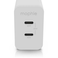 sieninis ikroviklis usb c - Sourcing Zagg International Mophie Gan Charger - 45W wall charger (2x USB-C) (baltas) - 2 nuotrauka