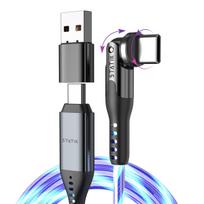 usb c i usb c 2m - STATIK PowerPivot Pro USB-C į USB-C laidas 2m su LED apšvietimu Juodas (Black) - 6 nuotrauka
