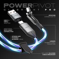 usb c i usb c 2m - STATIK PowerPivot Pro USB-C į USB-C laidas 2m su LED apšvietimu Juodas (Black) - 7 nuotrauka