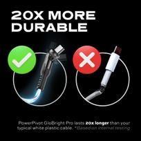 usb c i usb c 2m - STATIK PowerPivot Pro USB-C į USB-C laidas 2m su LED apšvietimu Juodas (Black) - 9 nuotrauka